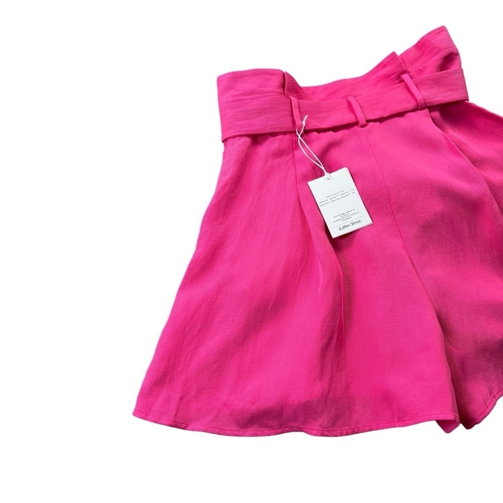 NWT & Other Stories Pink Paper Bag High-Waisted Shorts In Size 8 - Picture 10 of 12